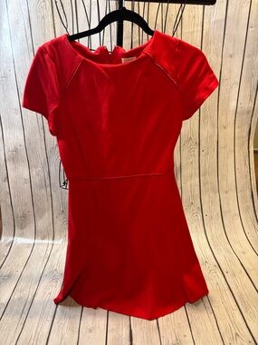 J. Crew women’s size 6 Red Short-Sleeve Fit & Flare Mini Press